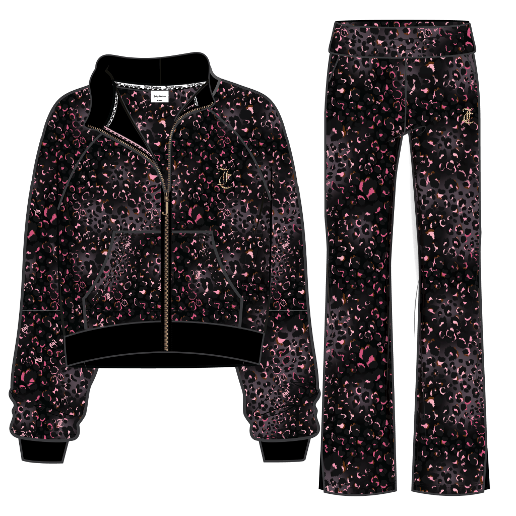 Juicy Couture Velour Leopard Print Zip Thru Tracksuit JuniorAlive & Dirty 